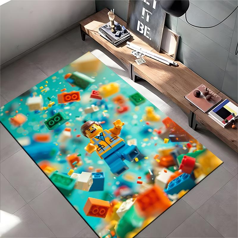 "Colorful Cartoon Block Character Carpet for Living Room Decor Floor Rug" Suitable for Use As an Anti-slip for Living Room Bedroom Sofas