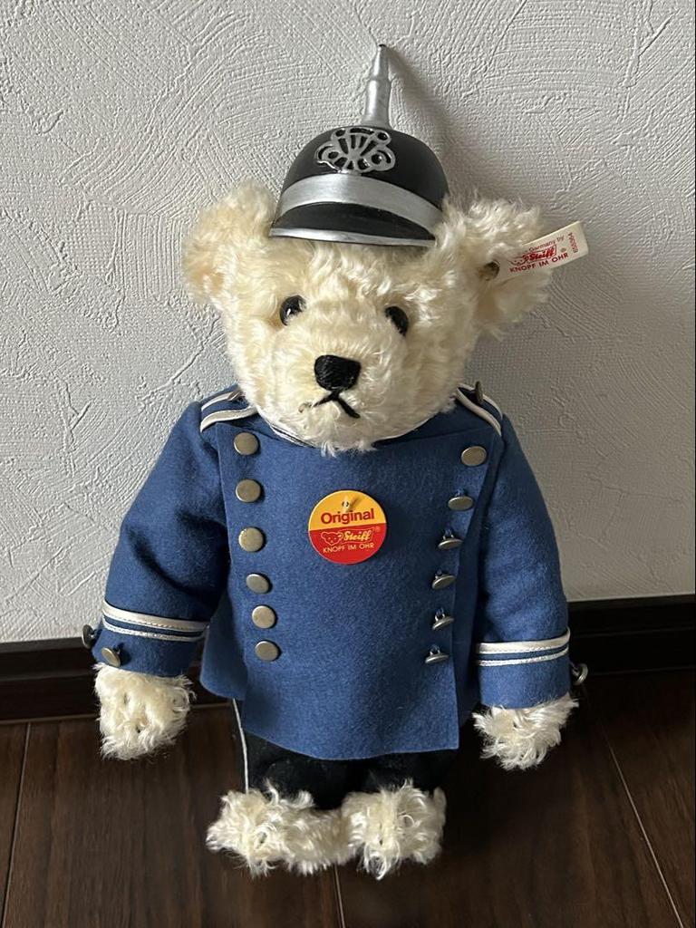 [USED] Steiff Teddy Bear, German Limited Edition, White Tag, Berlin Policeman Plush Toy