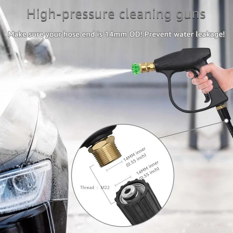 High Pressure Washer Gun Car Washer Gun with 5 Nozzles and M 22 Brass Coupler Car Wash Machine Cleaning Water Gun Car Water Gun