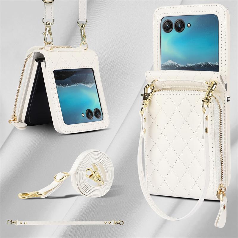 For Motorola Razr 50 Ultra Case Small Fragrance Crossbody Lanyard Skin Friendly Soft Leather Phone Bag Razr Plus 2026 Accessory