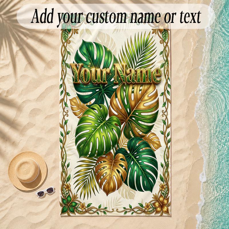 Meerjungfrau Thema Weiches Strandtuch Personalisiert Benutzerdefinierter Name Text Handtuch Tragbar für Strand Pool Reisen
