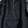 Men Summer Vest Hooded Zipper Half Placket Sleeveless Hip Hop Style Vest Jacket Solid Color Quick-Drying Large Pockets Waistcoat