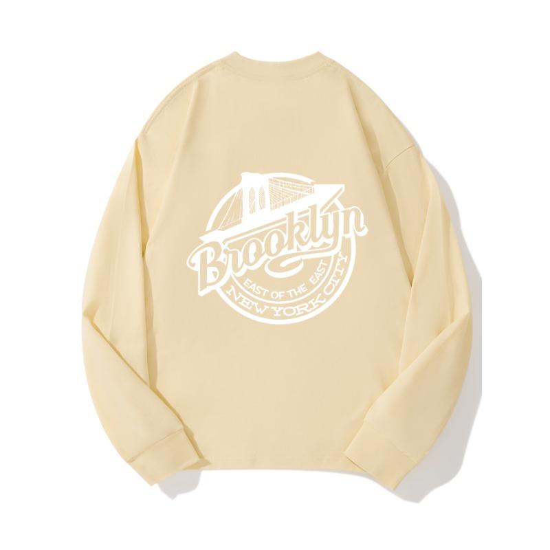 

Arrow Panda Осенняя одежда с длинными рукавами из чистого хлопка, новый мужской и женский топ, весенний внутренний слой, базовая рубашка, футболка с круглым вырезом и длинными рукавами XXL бежевый