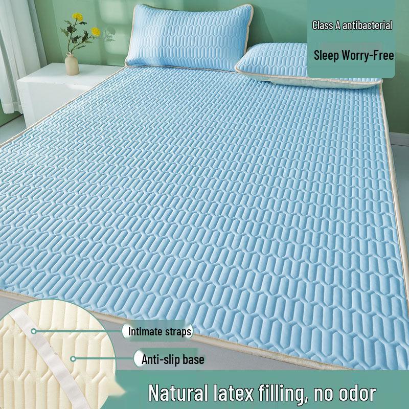 Summer Ice Silk Cool Mat Set: Soft Three-Piece Latex Mattress Cool Pad for Dorm Beds
