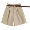 Women's Cotton-Linen Work Shorts, Summer 2026 New High-Waisted A-Line Wide-Leg Shorts