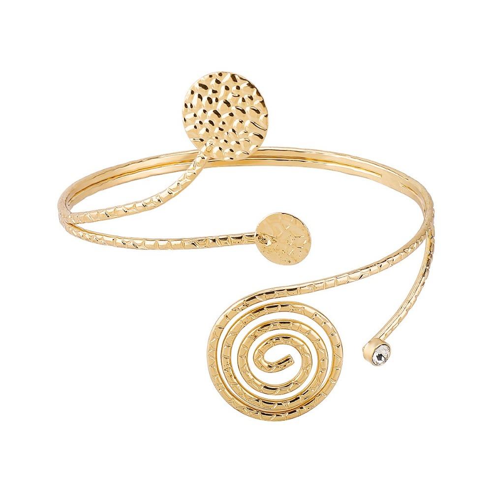 Metall Öffnungsarmreif Goldfarben Armreif Mode Breit Offener Armreif Handschmuck