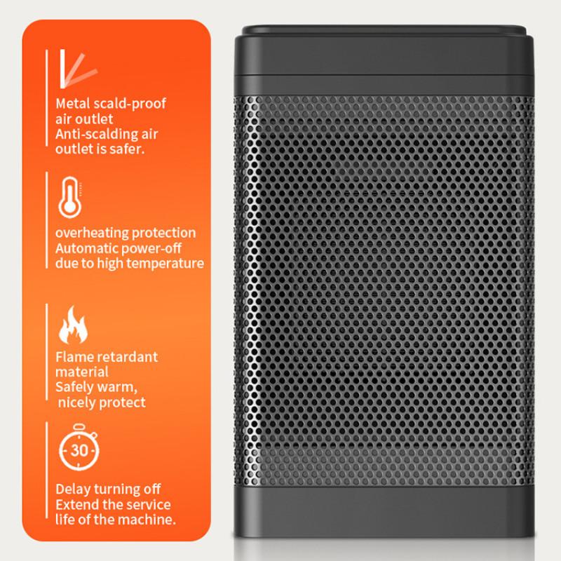 1500W Household Electric Heater Bedroom Office Desktop Mini Portable PTC Heater Remote Control Electric Heating Fans