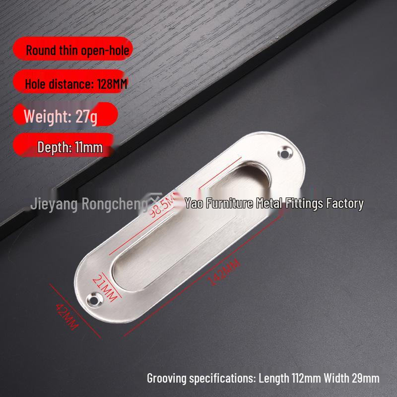 Stainless Steel Concealed Recessed Pull Handle for Drawers and Sliding Doors