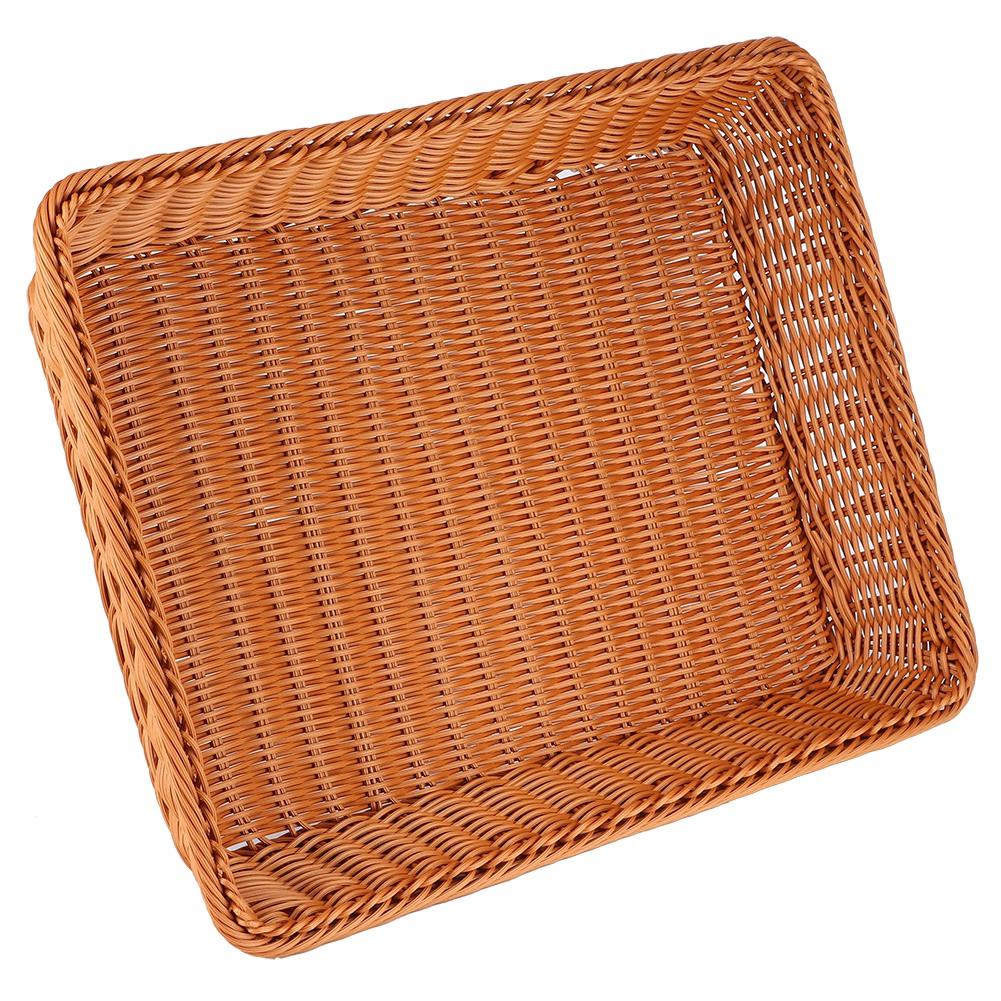 Household Desktop Rectangular Food Bread Fruits Storage Basket for Office RestaurantCoffee Color XL