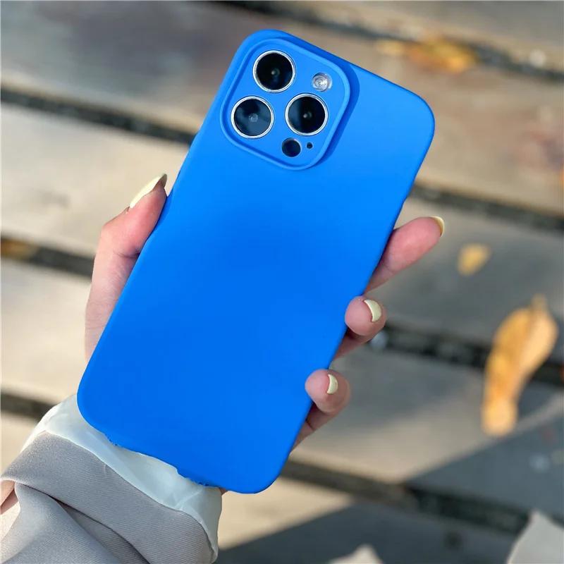 Neon Liquid Silicone Full Coverage Shockproof Customized Print Pure Color Mobile Phone Cases for 11-16 Pro Max