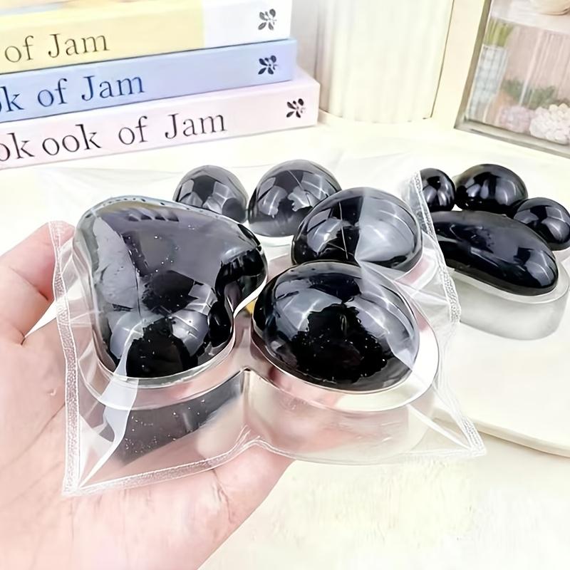 (Hefengcl)Oversized Transparent Black Cat Paw Tpr Squishy, Fast Rebound, Novelty Party & Holiday Gifts