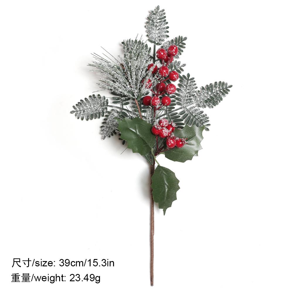 Christmas Decorations Red Berry Artificial Pine Bouquet Branch Xmas Tree Ornament Home Decor New Year 2026 DIY Gifts Accessories