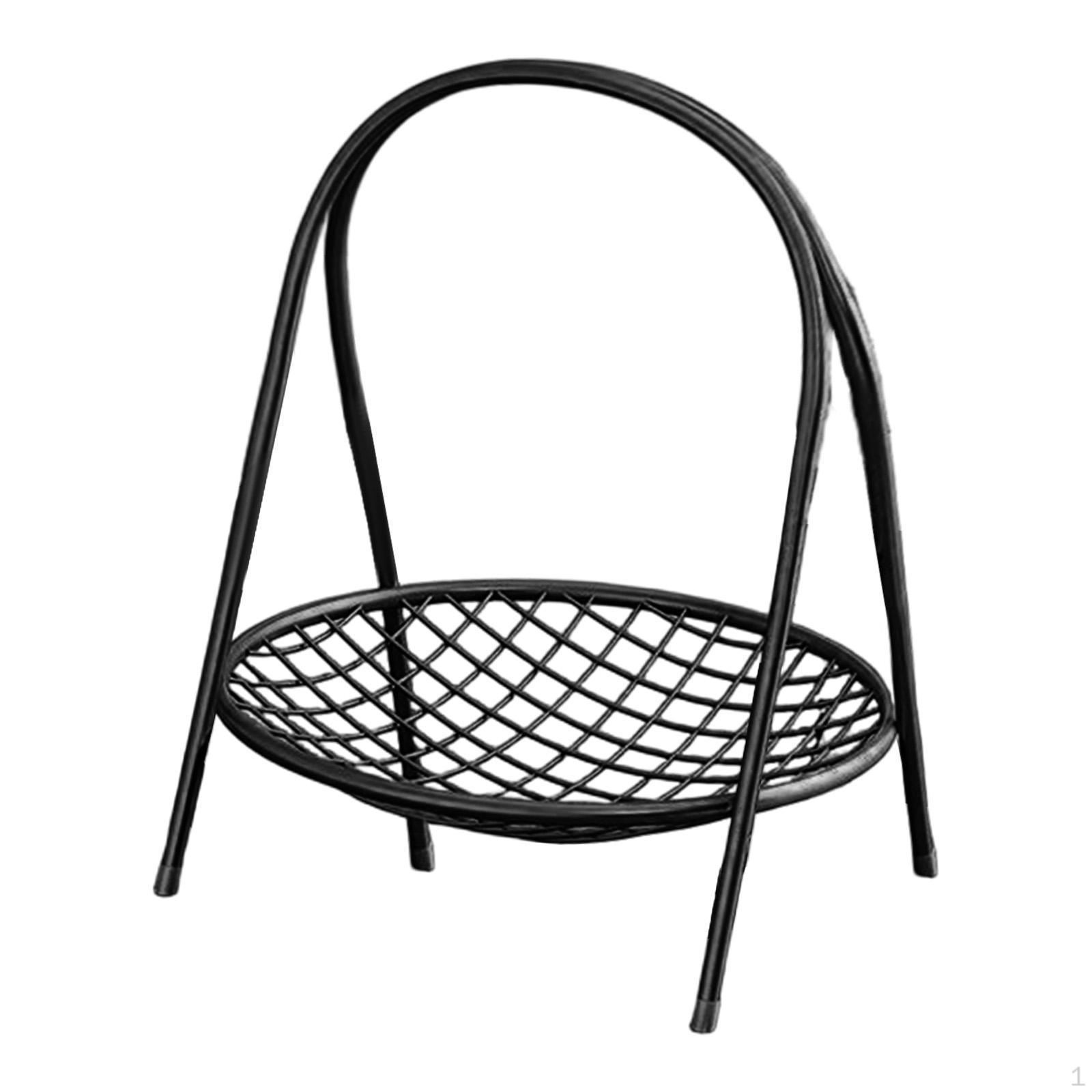 

Fruit Basket Countertop Organizer Creative Decorative Elegant Standing Stand for Fruits Black 1 Tier