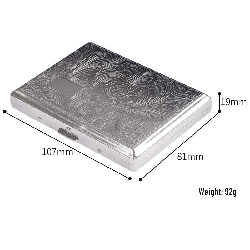 10cm Extra Long Metal Cigarette Case - Medium/King Size, Crushproof, Men's Fashion Storage Box