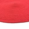 Tapis en coton réversible effet cordage rouge diam.70