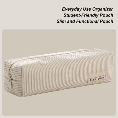 Large Capacity Pencil Case Stationery Bag Pencil Corduroy Pencil Bag Makeup Bag Desk Organizers for Students Girls