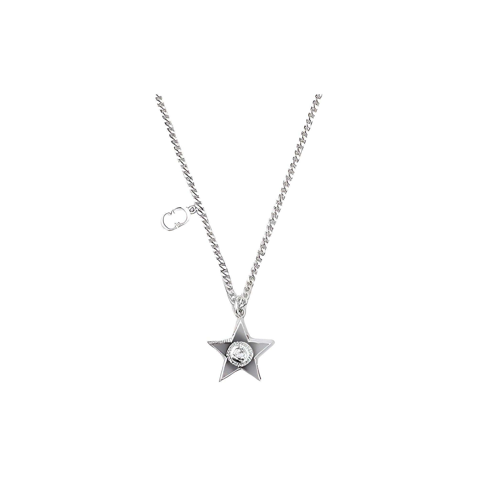 

Dior Marble Star Pendant Brass Necklace Women necklace N1910HOMGM-D005 Silver