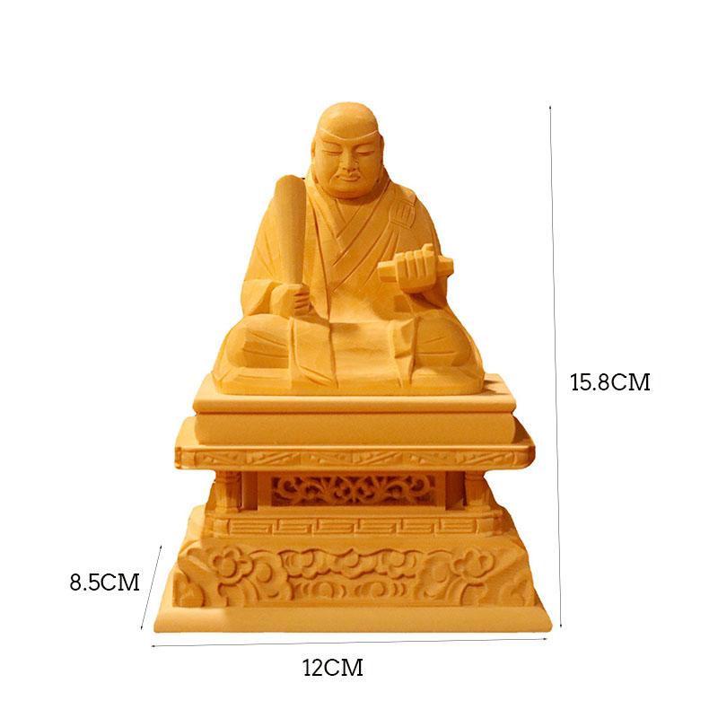 Cypress Statue Buddha Statue Crafts Nichiren Wooden Cypress Crafts Home Car Decoration Handmade Gifts
