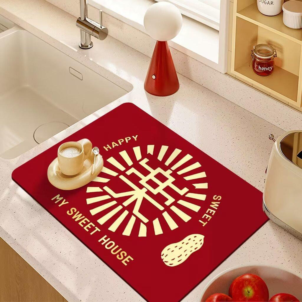 Kitchen Countertop Drain Mat High Appearance Level Absorbent Washing Dishes Dishes Dishes Chopsticks Sink Faucet Bar Table Mat