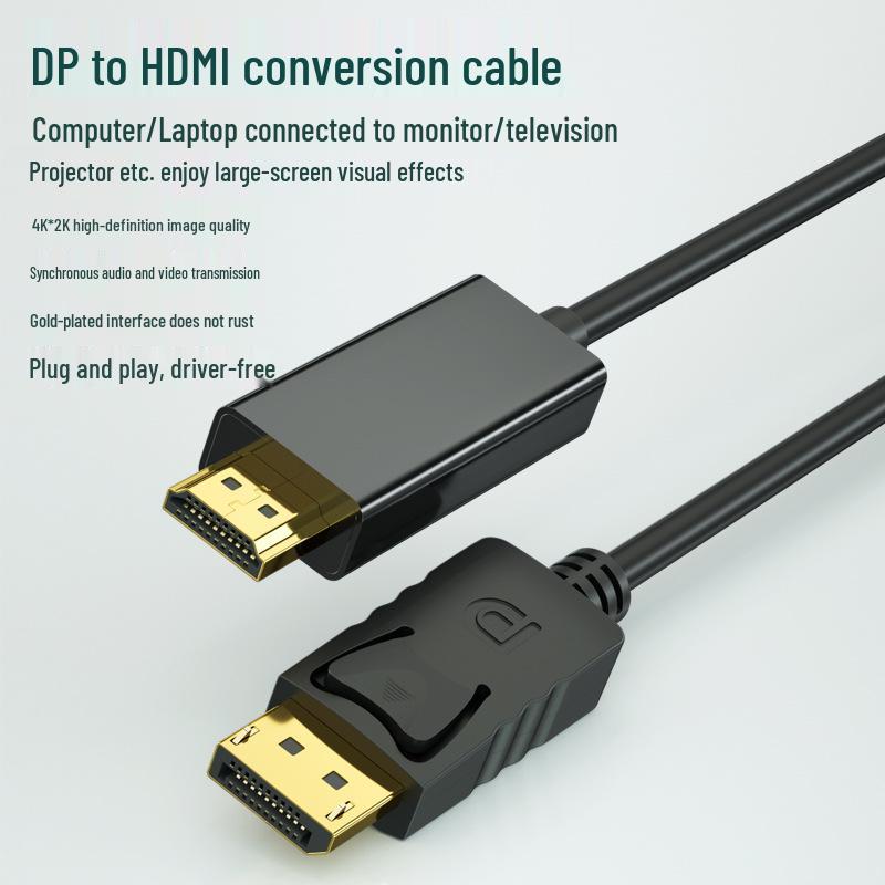 8K/4K DP To HDMI Adapter Cable for High-Definition Computer Monitor Connection