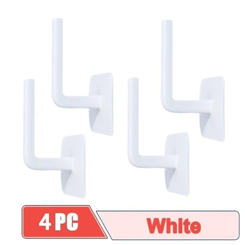 4pcs Multifunctional L-shaped Non Perforated Strong Hooks,clothes and Hats Storage Rack,toilet Paper Hooks,bathroom Towel Hooks
