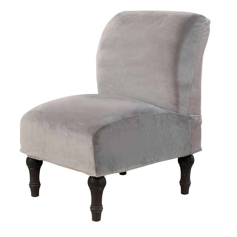 1Pc Solid Color Fashion Armless Accent Chair Cover DIY Polyester Fiber Stretch Slipcovers Protector Velvet Single Sofa covers