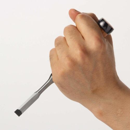 Square chisel for wood carving, red oak handle, flat, 9mm