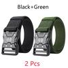 Automatic Buckle Tactical Belts Men's Woven Nylon Military Belt Durable Black Outdoor Army Hunting Golf Waist Belt