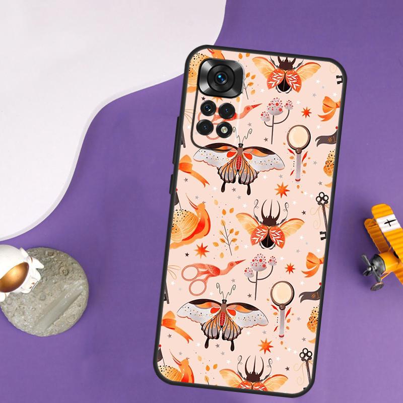 Cottagecore Frog Mushroom Moon Case For Xiaomi Redmi Note 13 Pro 14 12 9 10 11 Pro 10S 11S 12S Redmi 10C 13C 14C 12C Cover