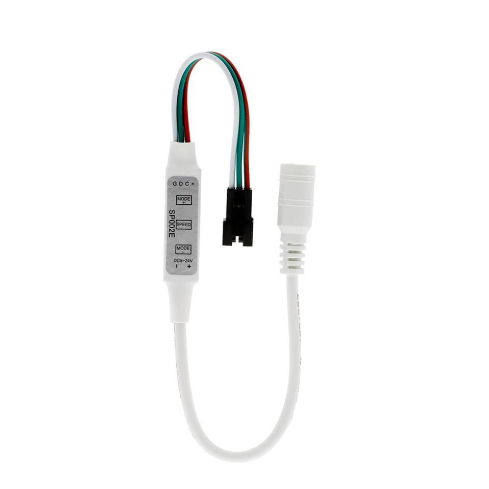 SP002E Mini 3-Key LED Controller for Dream Color 2812B WS2811 Full Color LED Strip with USB Dimmer