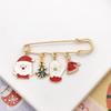 Cute Cartoon Santa Claus Enamel Alloy Brooch Christmas Party Hat Clothing DIY Decorative Pins Xmas Gift for Men Women Children