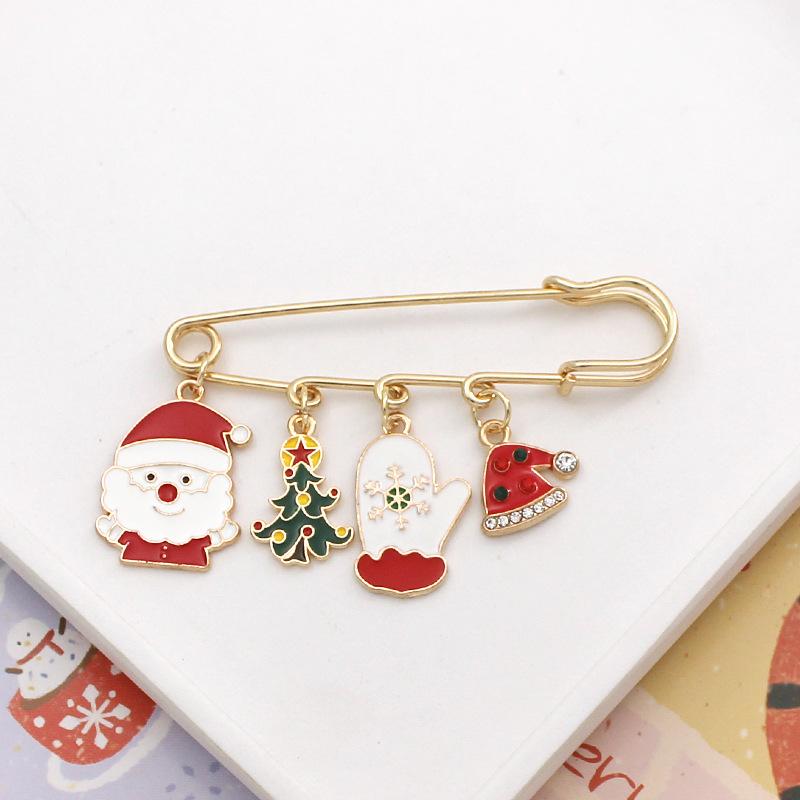 

Cute Cartoon Santa Claus Enamel Alloy Brooch Christmas Party Hat Clothing DIY Decorative Pins Xmas Gift for Men Women Children