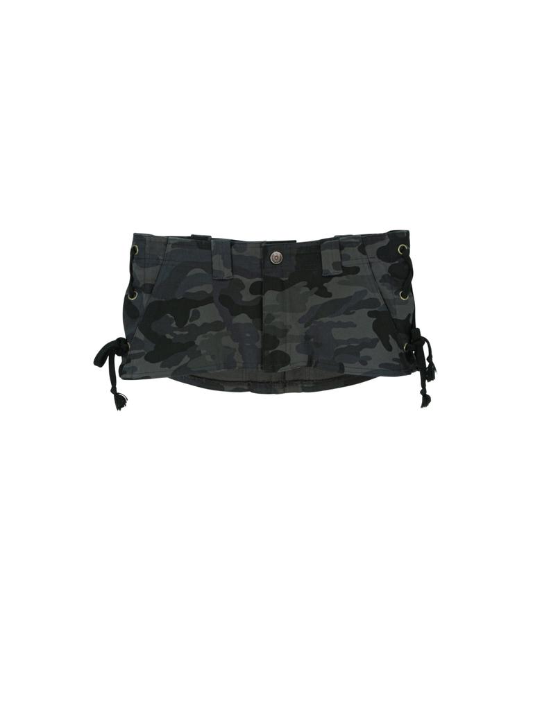 As If Cali Camouflage Lace-Up Wrap Skirt Charcoal