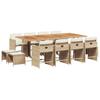 Vidaxl 13-Cz. Garden Furniture Set With Cushions, Beige, Poly Rattan