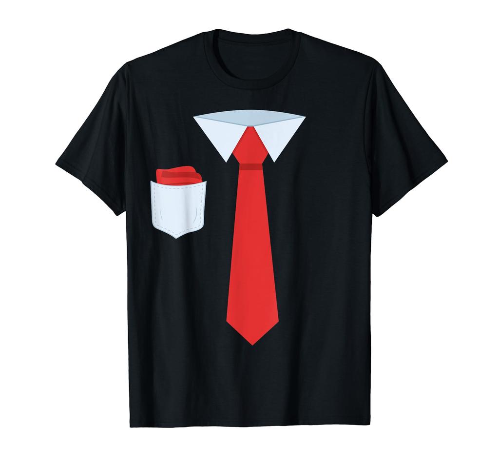 Tie with a red pocket, cute graphic funny tie. T-shirt