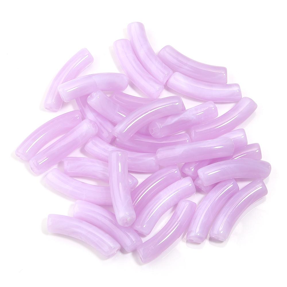 30 pezzi/lotto Perline Tubolari Curve in Acrilico Bicolore Forma Sottile di Bambù Perline Distanziatrici Sfuse Per Braccialetti Collane Fai da te Accessori per Gioielli