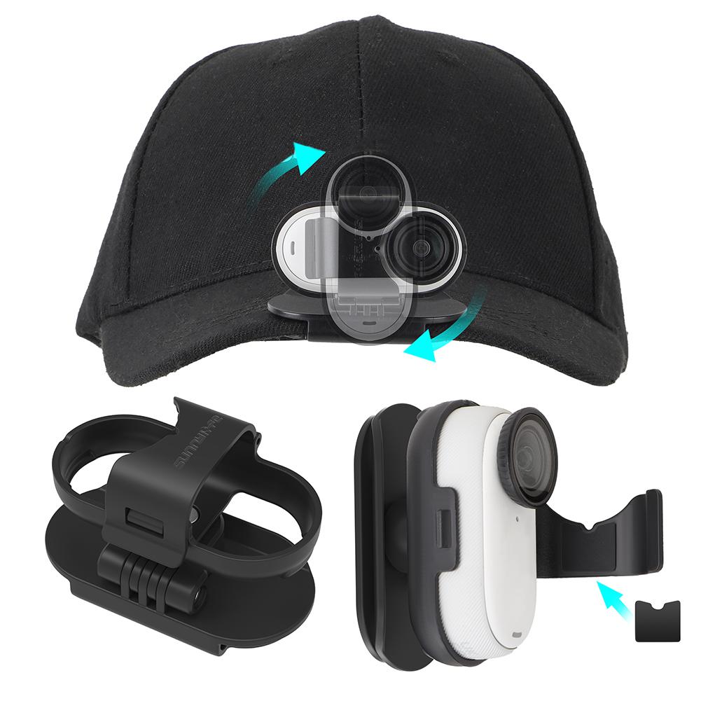 Sports Camera Mount 360 Degree Backpack Clip Camera Cap Holder for Insta360 GO 3/GO 3S Camera Accessories