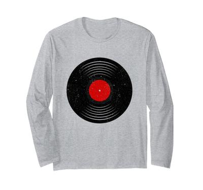 Vintage Vinyl Turntable Record Collector DJ Retro Birthday Long Sleeve T-Shirt