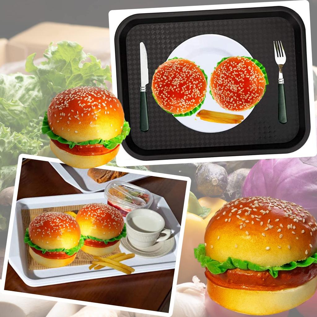 Anopono Hamburger Food Lifelike Photography Set of 2 Sample, Model, Display, Prop,