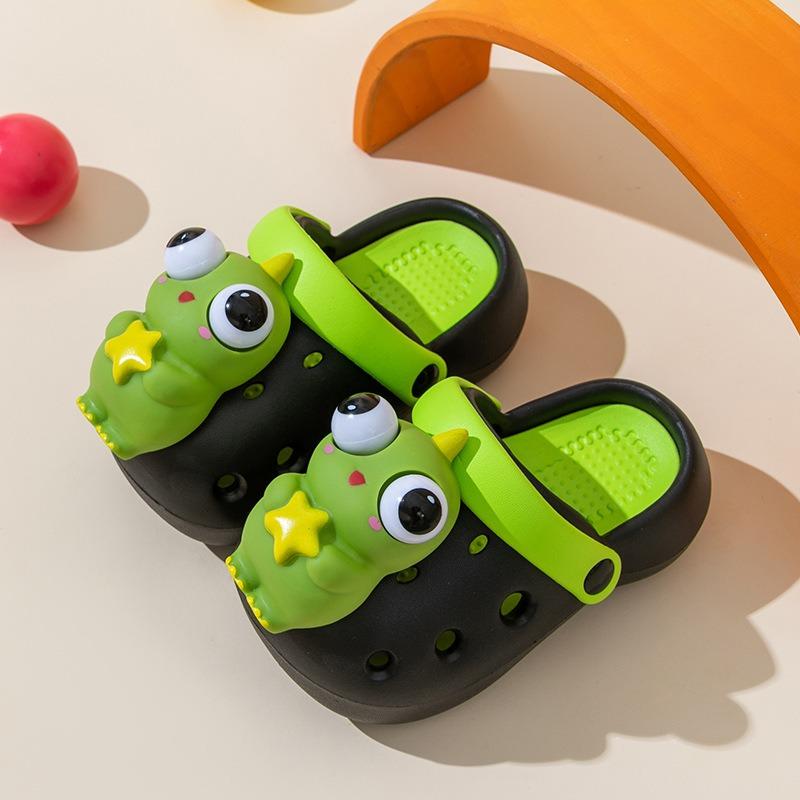 Boys Hole Shoes Summer Cartoon Cute Frog Indoor Bag Head Outer Wear Parent-child Medium and Large Parent-child Sandals Beach Shoes