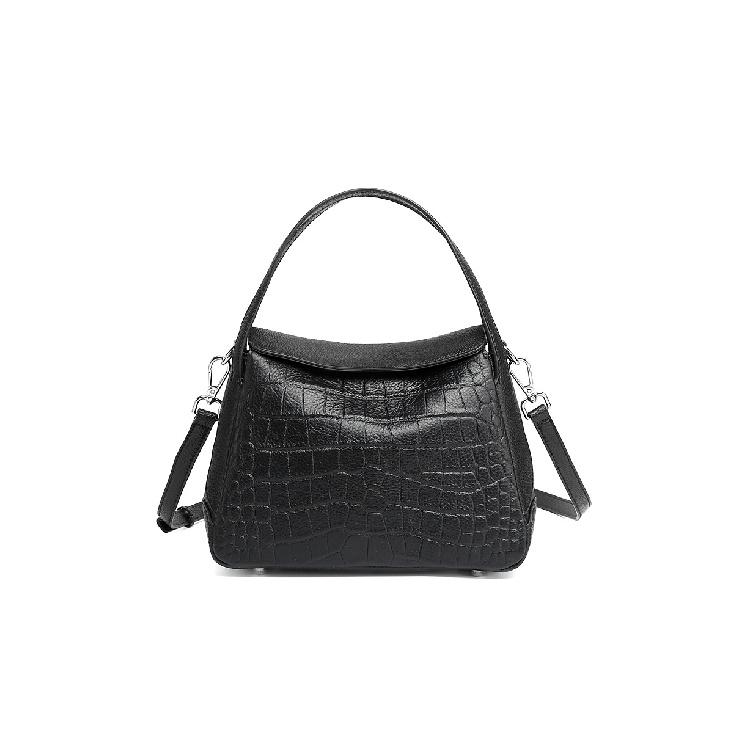 

Cross-border crocodile-pattern bag, textured niche genuine leather shoulder handbag, fashionable, elegant, high-end, new women s crossbody bag чёрный