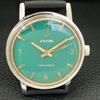 VINTAGE ENICAR STAR JEWELS HAND-WINDING 1140 SWISS MENS GREEN WATCH A702041-5 R208-a702041