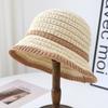 Contrast Color Brim Knitted Breathable Bucket Hat Women's Autumn New Vacation Sunscreen Basin Hat Versatile Casual Bucket Hat