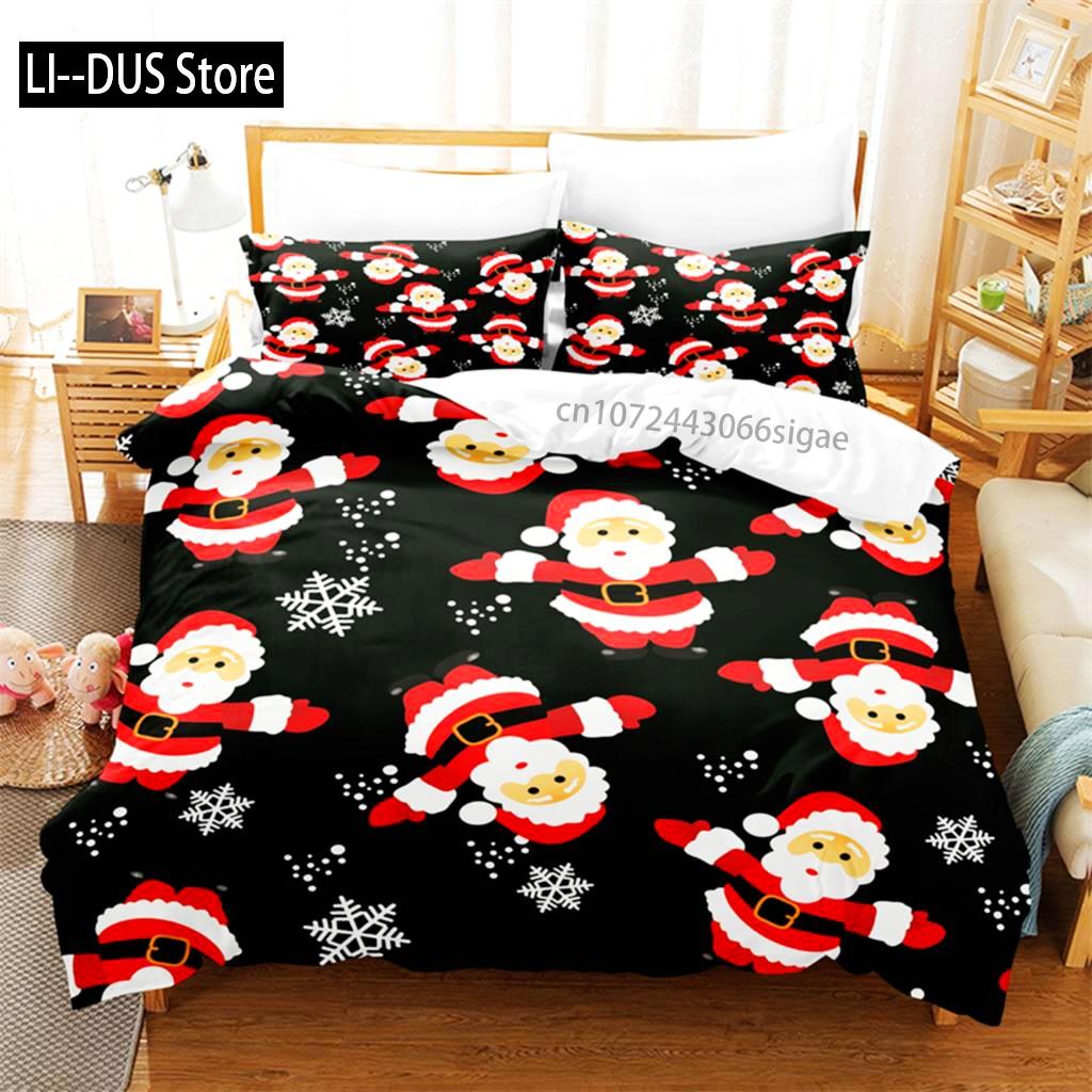 Comforter Cartoon Santa Claus Bedding Set 3D Bedding Digital Printing Queen Size Bedding Set Fashion Design