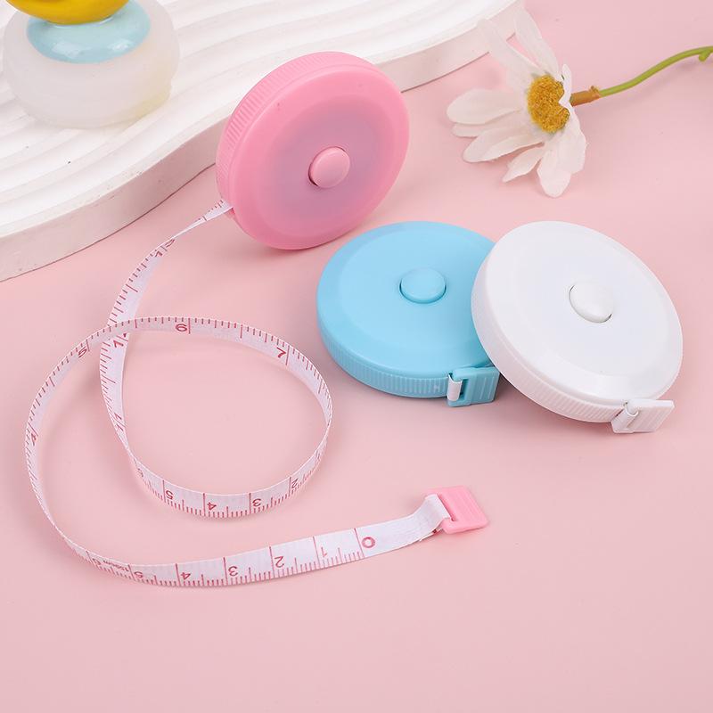 Yellow 1.5 Meter Soft Leather Tape Measure Automatic Telescopic Tape Measure Portable Circular Plastic Ruler