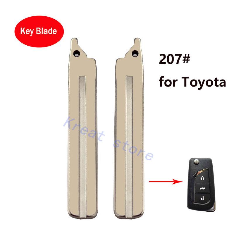 10pcs 207# Remote Key Blade for New TOYOTA Metal Uncut Blank Key Blades