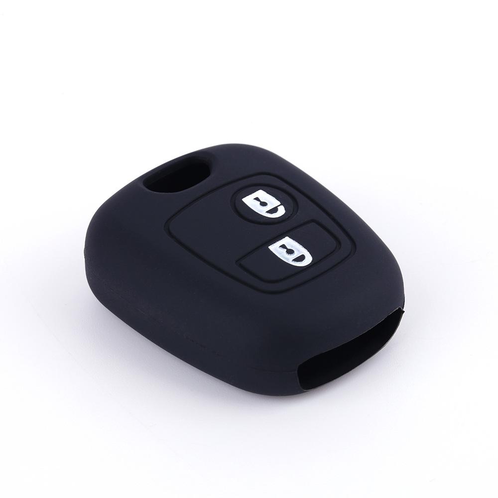 Suitable for Peugeot 206 Straight 2-button Silicone Key Cover Citroen Key Bag Citroen Picasso Remote Control Cover