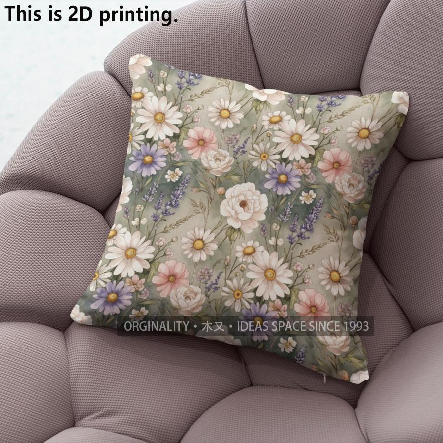 Wild Floral Pillow Covers Pattern Cushion Cover Suitable for Sofa Bedroom Car Pillow Cover