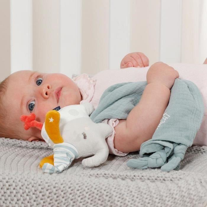 Fehn 053081 doudou elephant - camera de jeu, aide au sommeil et doudou