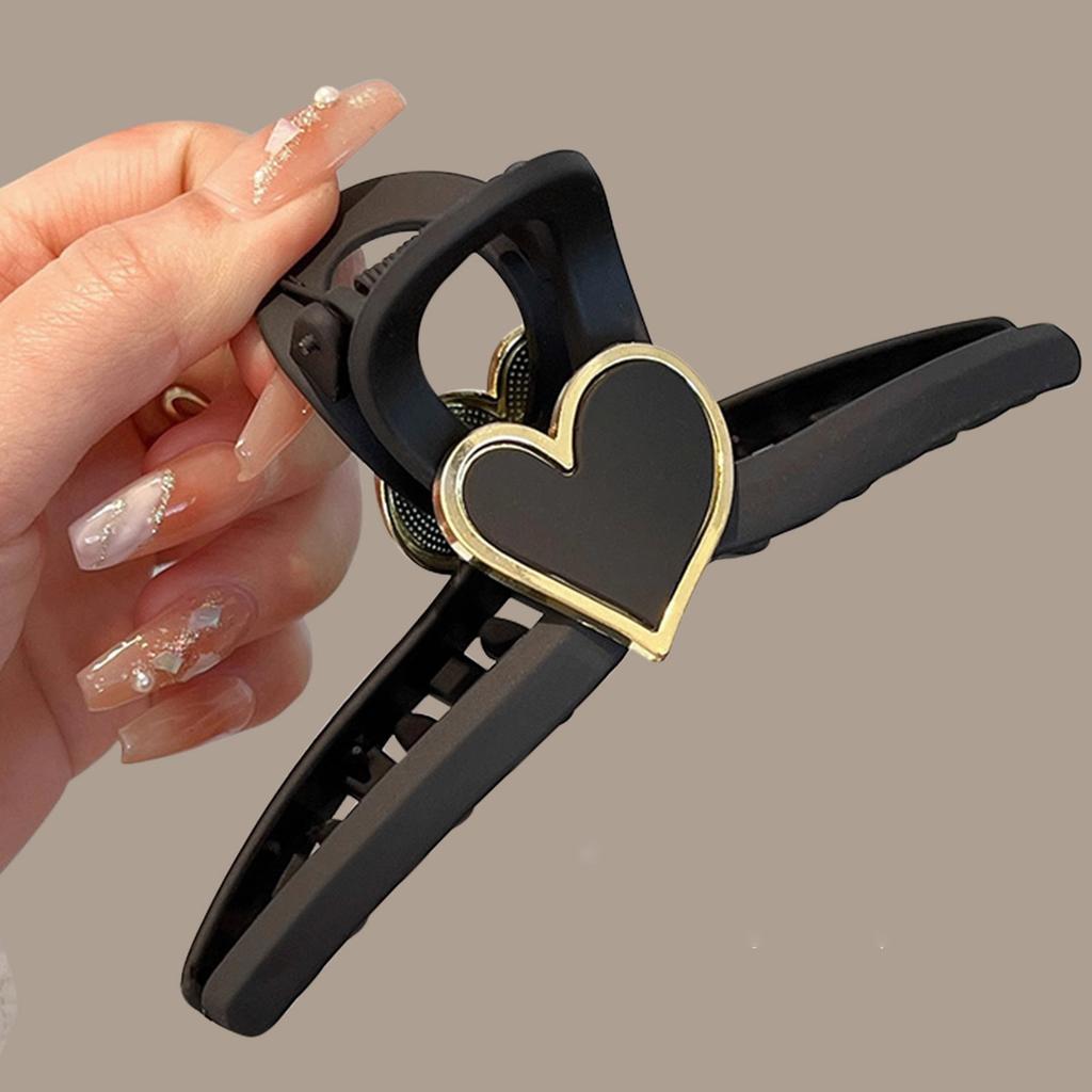 1pc Pince Crabe Cœur Dépoli Minimaliste Tendance Extra Large Mâchoire de Requin Chic Haut de Gamme Épingle à Cheveux Vent Petit Parfum Élégante Coiffe pour Femmes